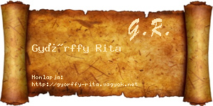 Győrffy Rita névjegykártya